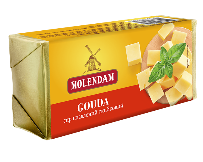 Processed cheese brick  "Gouda"