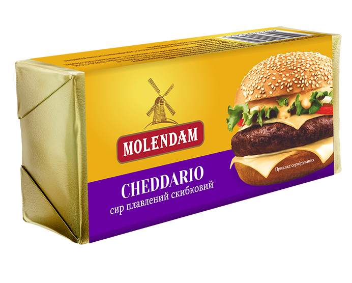 Processed cheese brick  "Cheddario"